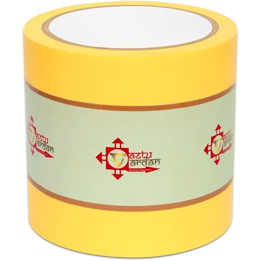Vastu Vardan Yellow Vastu Correction Tape | 4 Inch (96mm) Approx | Length- 20 Meter Approx | Toilet Vastu Remedy | Pack of 1