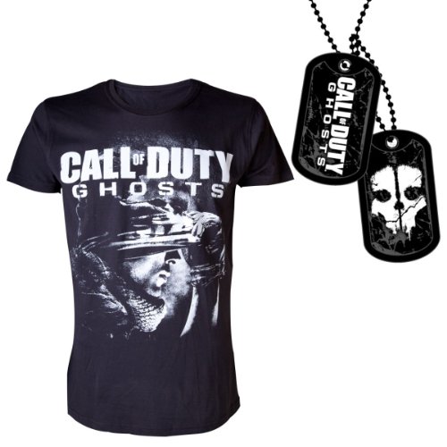 Call of Duty Ghosts Game Coque T-shirt des hommes, Noir, Taille XL + Call of Duty Ghosts Skull 