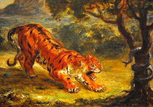 Peinture à l'huile faite à la main Delacroix cadeau prestige art