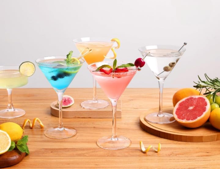 Ufrount Premium Martini Glasses Hand Blown Crystal Elegant Cocktail Glasses for Bar, Martini, Cosmopolitan, Manhattan, Gimlet, Pisco Sour 180 ML Set of 12 (Martini Glass U-12) 1