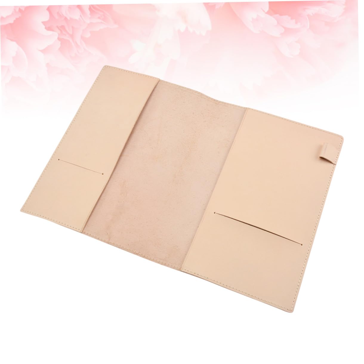 Homoyoyo Funda para Cuaderno A5 de Cuero Genuino Vegetal, Cubierta Protectora Color Natural, Ranuras y Bolsillos Interiores, Adecuado para Papelería, Oficina y Uso Escolar