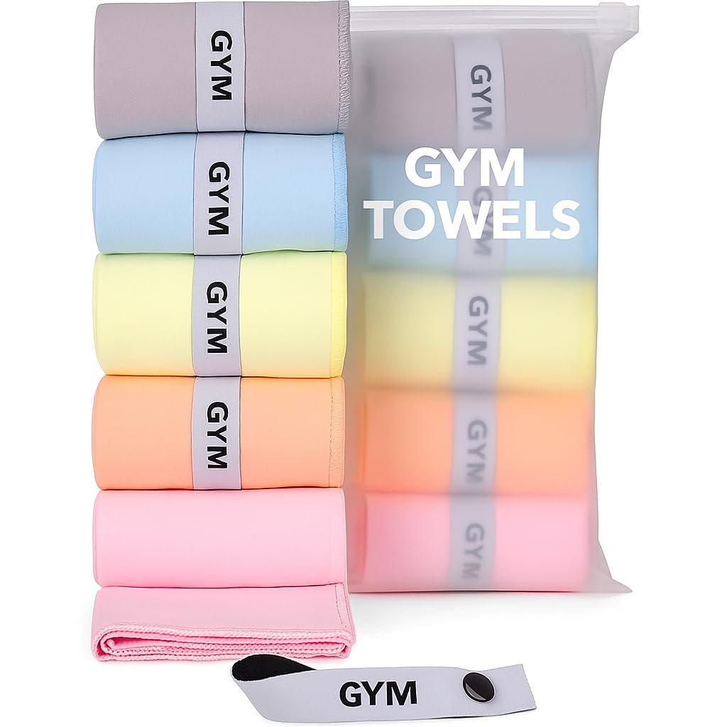 MURCY Microfiber Sweat Absorbing Workout Towel – Fast Drying, Odor-Free, Lightweight & Durable Sports Towel for Men & Women – Ideal for Gym, Yoga, Travel, Beach & Camping – Set of 5 Pastel Colors-image-18