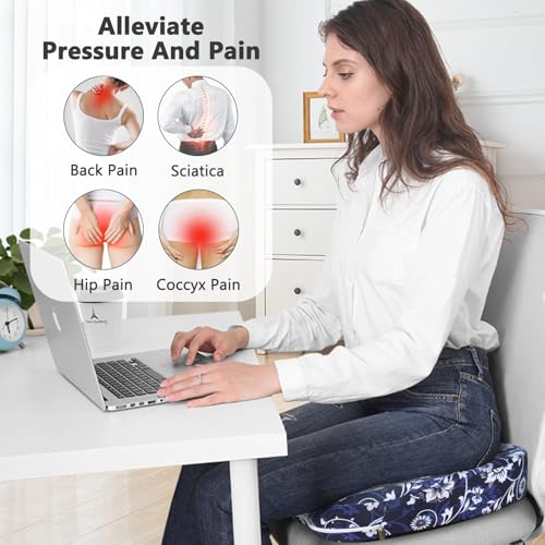 Image of Tailbone Pain Relief Cushion, Memory Foam Seat Cushion for Coccyx Sciatica Pain Pressure Relief Office Desk Chair