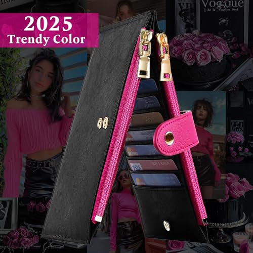 Image of Travelambo RFID Wallet Women Bifold Multi Card Wallet Case with Zipper Pocke Credit Card Holder for Women