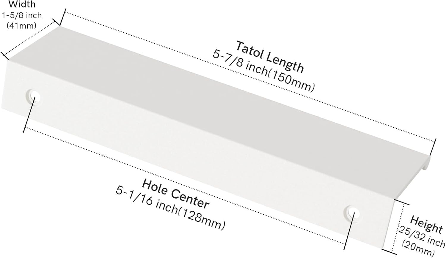 Rergy 30 Pack 5 INCH Cabinet Pulls White Finger Pulls, White Edge Pulls for Cabinet Kitchen Cabinet Edge Pulls, 128mm Cabinet Finger Pulls