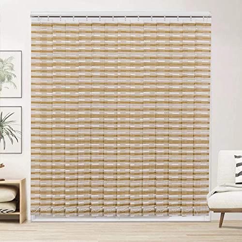 Vertical?Blinds Cordless?For?Sliding?Doors, 40" W X50 L Made To Order Weaved Grass Light Filerting Uv Protection Window Shades For Patio, Room Divider, Office #TOP24