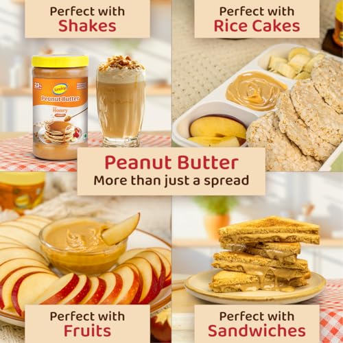 Image of Sundrop Peanut Butter with Honey | Creamy | 462 grams | With 23% Protein | 7% Dietary Fibre | Premium Roasted Peanuts | No Preservatives | Great Value Per Gram of Protein