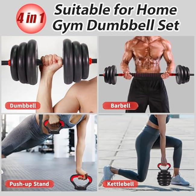 Adjustable Dumbbell Set 20/30/70/90LBS Weight Set for Home Gym Full Body Workout with Multiple Fitness Combinations