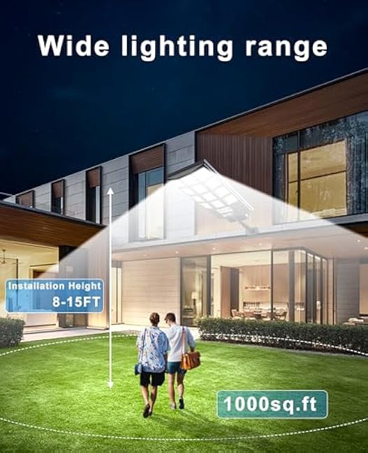 JAYNLT Solar Lights for Outside, 5 Lighting Modes Solar Flood Security Light with Motion Sensor & Dusk to Dawn&Remote, 6500K Street Lamps for Yard Garden,Shop - 2PACK