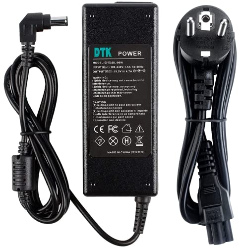 DTK 19,5V 4,7A 90W Alimentation Ordinateur Portable pour Sony vaio Chargeur Micro AC AdaptateurConnecteur : 6,5 x 4,4mm