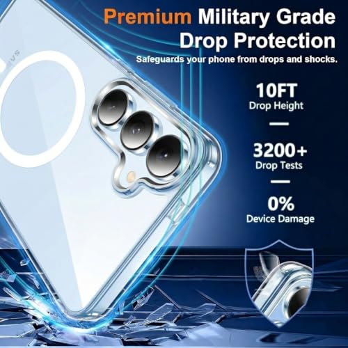 Image of DIZORO Crystal Clear Magnetic Compatible with Samsung A55 Back Cover case with Anti-Yellow ( Compatible with Magsafe ) Anti-Scratch | Shockproof Transparent Cover