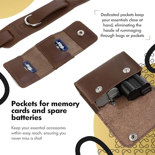 Image of C Coiro Leather Camera Strap Crossbody for DSLR, Mirrorless - Secure Dual Mount, Quick Release for Professional Photography