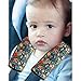 2 Pack VegaPunkLab Seat Straps Shoulder Pads for Kids - Seat Belt Cover Pad, Strap Wrap Cover for Bogg Bag, Perfect for Car Booster Seats, Strollers, High Chair, Backpacks, and More, Wild Flower