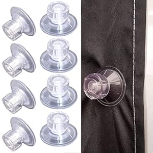 AZOI Système de fixation sans perçage pour auvent – Lot de 8 cache-roues – Ventouse en caoutchouc – Pour caravane, camping-car – Accessoires d’extérieur