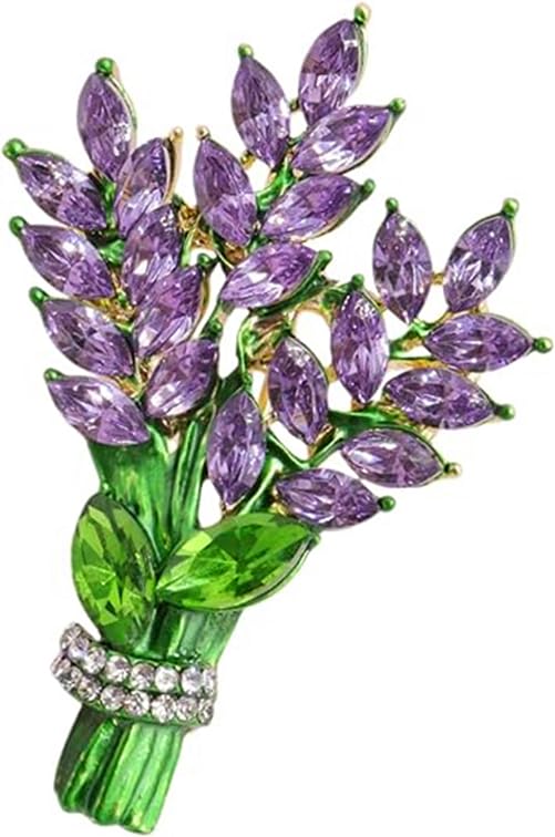 Image of Large Brooch Pin Austrian Crystal Leaf Shape Bouquet Rhinestone Scarf Decoration Wreath Cloth Brooches Pins For Women Girls