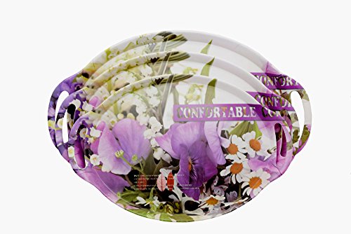 Snyter Serving Tray Set of 3 for Dining Tableware, Table Decor, Kitchen Serveware Dining Accessory, Breakfast Coffee Table Tray, Butler Serving Tray – Set of 3 (Large, Medium, Small)