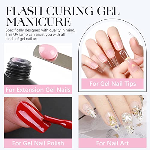 gelike ec Mini Lâmpada Led para Unhas, Luz Uv para Unhas, Luz de Cura Fácil e Flash para Sistema de