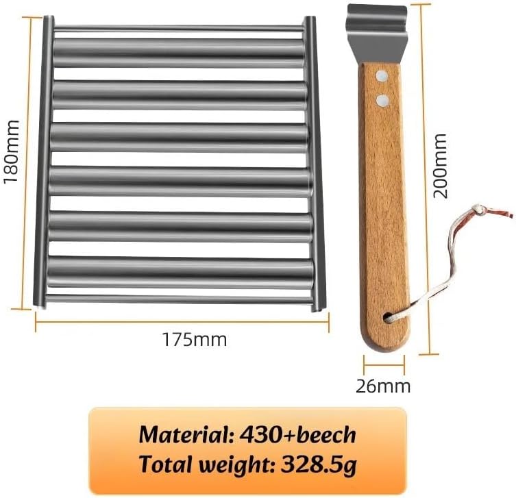 Stainless Steel Hot Dog Roller Rack for Grilling, Portable Sausage BBQ Rack for Camping Picnic Kitchen(Medium Size)