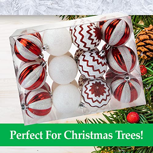 VFM - Red & White 6cm Baubles Candy Cane (24 Pack) - Christmas Tree Decorations, Assorted,white,red - Image 2