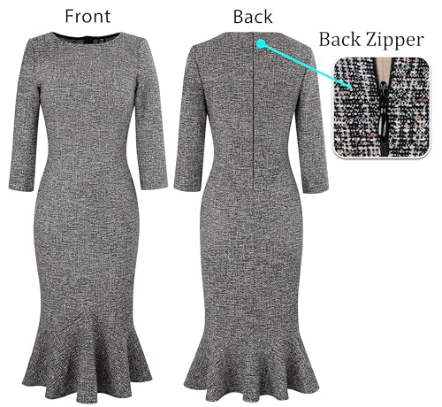 Image of VFSHOW Womens Vintage Elegant Cocktail Party Bodycon Pencil Mermaid Midi Mid-Calf Dress