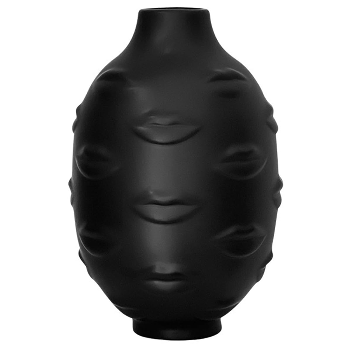 UDSKNV[KSL Artistic Face Lip Potted Plants Dry Flower Insert White Pottery Vase Decoration for Artist Residence Ornament B