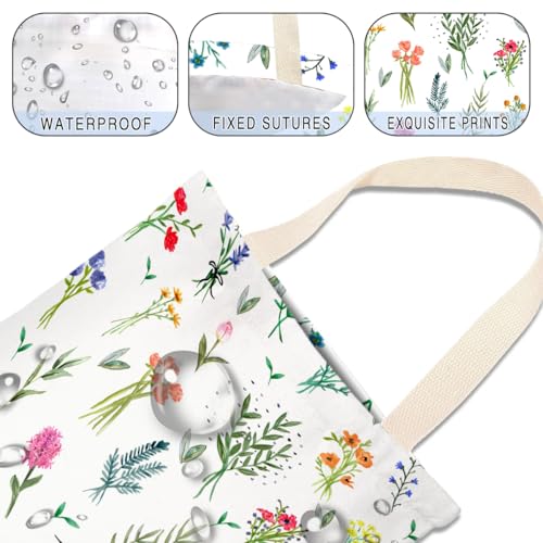 Image of IRADA Car Trash Bag Hanging No Snap Small Garbage Bag for Car Back Seat Cute Printed One-Handed Strap Trash Bags Car Accessories-Wildflowers-White Car Trash Bags