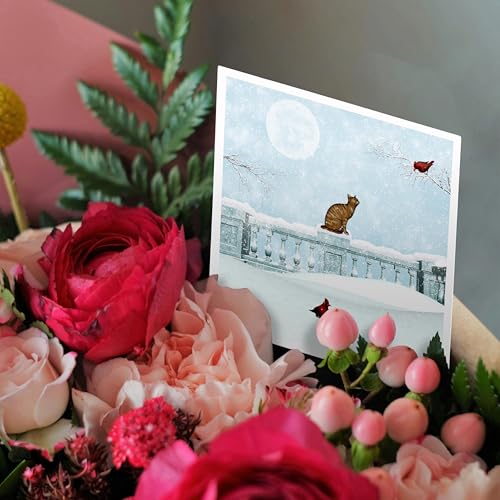 Cartes de vœux hiver et neige lot de 12 pour petits mots de fêtes - 3