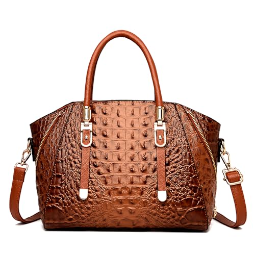 Image of Trendy Crocodile Handbags for Women: Large Capacity Leather Handbag Crossbody Bags with Shoulder Strap Ideal Choice