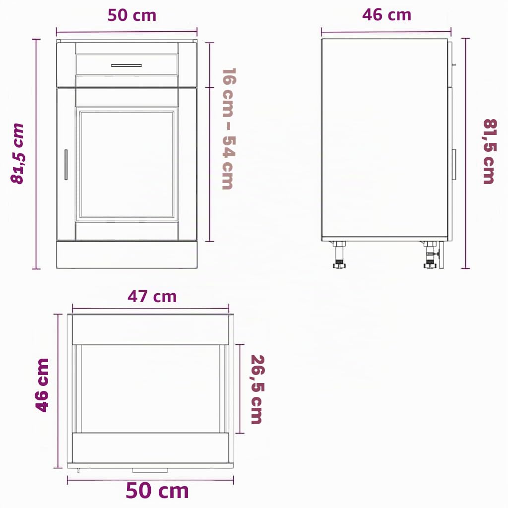 vidaXL Armoire de Cuisine Porto Blanc Bois d'ingénierie