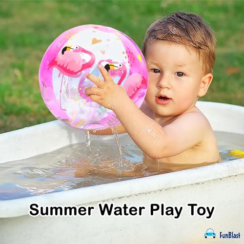 Image of FunBlast Inflatable Balls for Kids - Colorful Beach Balls for Pool, Summer Water Play Toys for Kids, Lightweight Inflatable Pool Balls for Outdoor & Indoor Fun, Swimming Pool Toys (Flamingo)