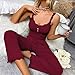 PARUPRUP Sexy Damen-Pyjama-Set, Spitzenbesatz, bauchfrei, Cami, Sommer, 2-teiliges Set (DE/NL/SE/PL, Alphanumerisch, S, Regular, Regular, Weinrot)