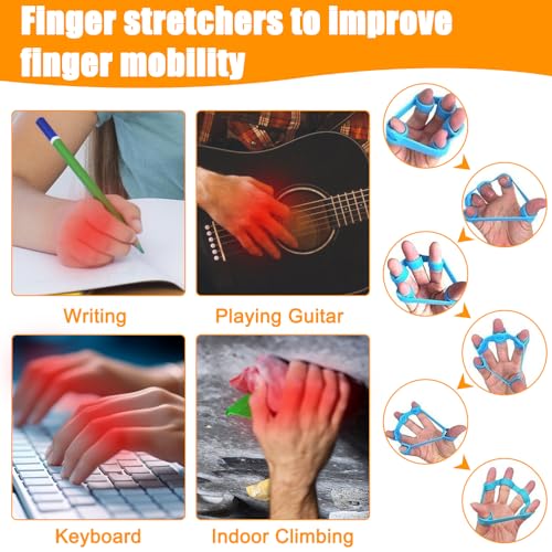 Kinfezlon 11 Stücke Handtrainer Fingertrainer, Handtrainer, Finger Training, Igelball für Hände Therapie, Arthrose Training, Griffstärkung, Lindert Stress, Angstlinderung und Stärkung der Finger