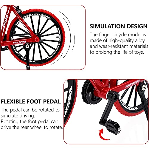 Jiahuade Mini Toy BMX Finger Bicycle - Miniature Metal Mountain Bike Model (H), 12 x 10 x 3 cm - Image 4