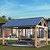 Joyside Wood Gazebo 13 x 15 ft. Wood Patio Gazebo - Spruce Framed Gazebo with Metal Steel Gable Roof Hardtop Gazebo for Patio, Garden, Lawns and Parties