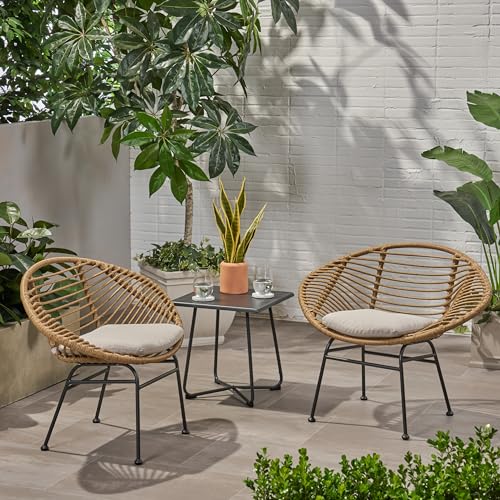 GOWE Modern Relaxation Chair, Beige, Polyethylene Rattan & Steel, Adjustable Height, Outdoor