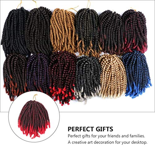 FRCOLOR Dreadlocks Twist Wig Short Encaracolado Peruca Trançada Faux Crochet Cabelo Perucas Afro par