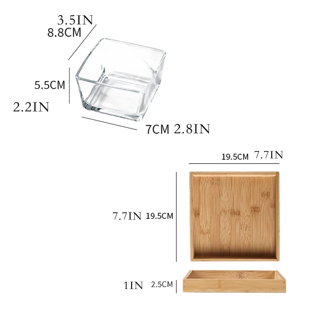 Snackschalen Vier Quadratmeter-Glas-Snack-Gericht und Chassis Home Restaurant geteiltes Obst Snack getrockneter Obstteller Beilage Diptaucer Dipschalen (Color : C)
