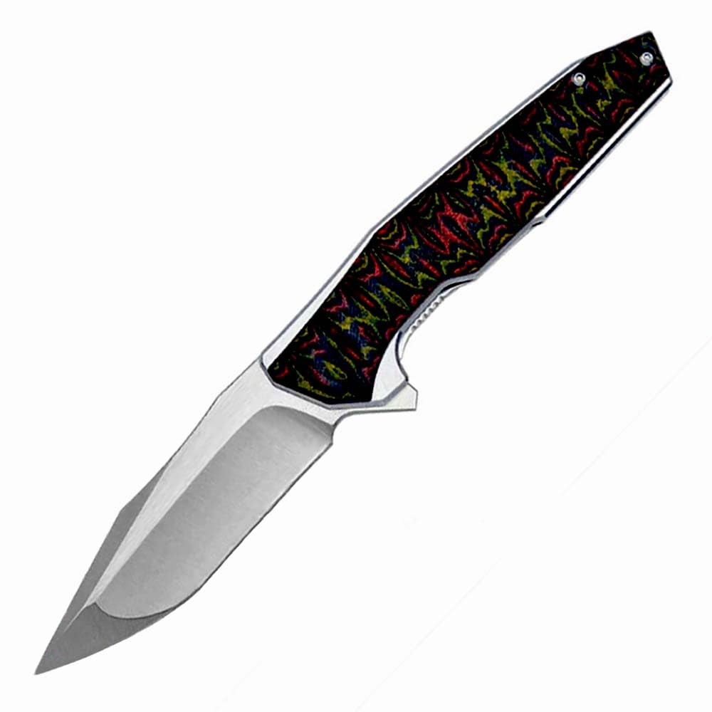 Klappmesser 8.3" Sehr Scharfes Taschenmesser aus D2 edelstahl, Rot schwarz g10, Praktisch Rutschfest, Outdoor Edc Messer Survival Jagdmesser, stahl D2 messer, gegen einhand messer tanto mit knopfdruck