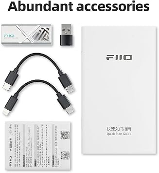 FiiO / JadeAudio KA13 المحمولة DAC Dongle ، محول USB-C ، مخرجات 3.5 مم و 4.4 مم متوافقة مع أنظمة Android / iOS / PC / مشغلات الموسيقى ، PCM 384 كيلو هرتز / 32 بت | DSD256 550 ميجاوات طاقة عالية (فضية)
