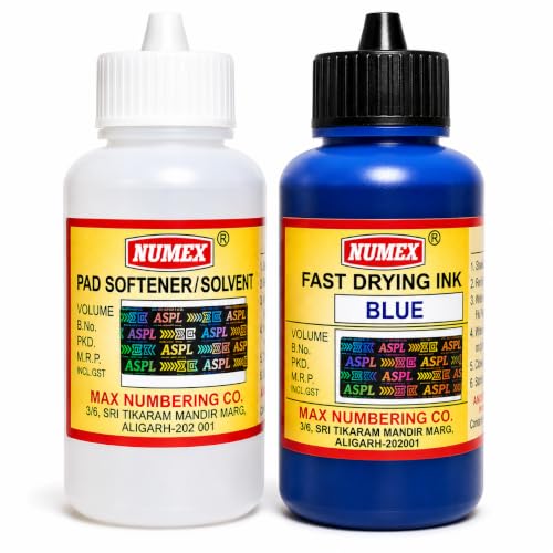 Image of NUMEX Blue Batch Printing Solution (100 ML) | Fast Drying & Permanent Marking | Ink + Softener Combo | AI Tested | Industrial Grade