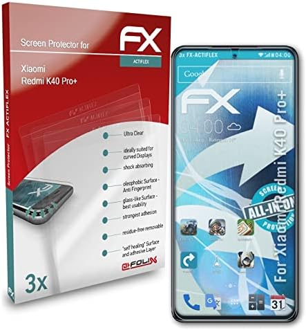 Screen Protector compatible with Xiaomi Redmi K40 Pro Plus Protector Film, ultra clear and flexible FX Screen Protection Film (3X)