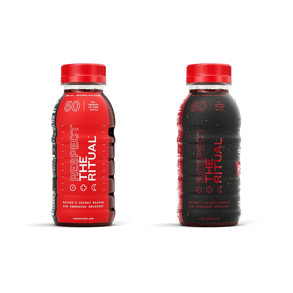 Cheribundi PURE Tart Cherry Juice (Pack of 12) and Cheribundi ORIGINAL Tart Cherry Juice Lightly Sweetened with Apple Juice
