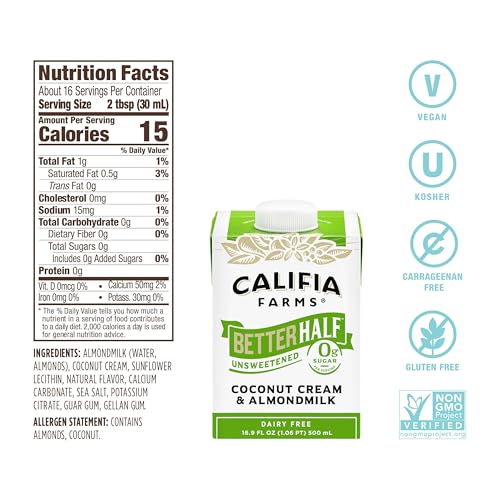 Califia Farms Unsweetened Better Half, Half And Half Substitute - Image 2