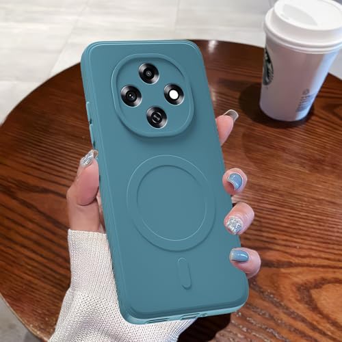 Image of Outlouders Back Cover for Oppo F31 Pro 5G Soft Matte Silicone Cover with Slim Fit | Mag-Safe Logo (Not Mag-Safe Compatible) | Shockproof | Camera Protection Bumper Case (Indigo)