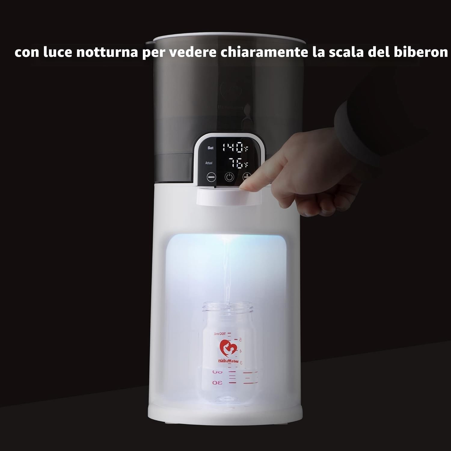 Preparazione del Biberon Scalda Biberon per Bambini Istantanei, Preparatore di Biberon Milky, 24/7 Tenere Calda e Regolabile Temperatura