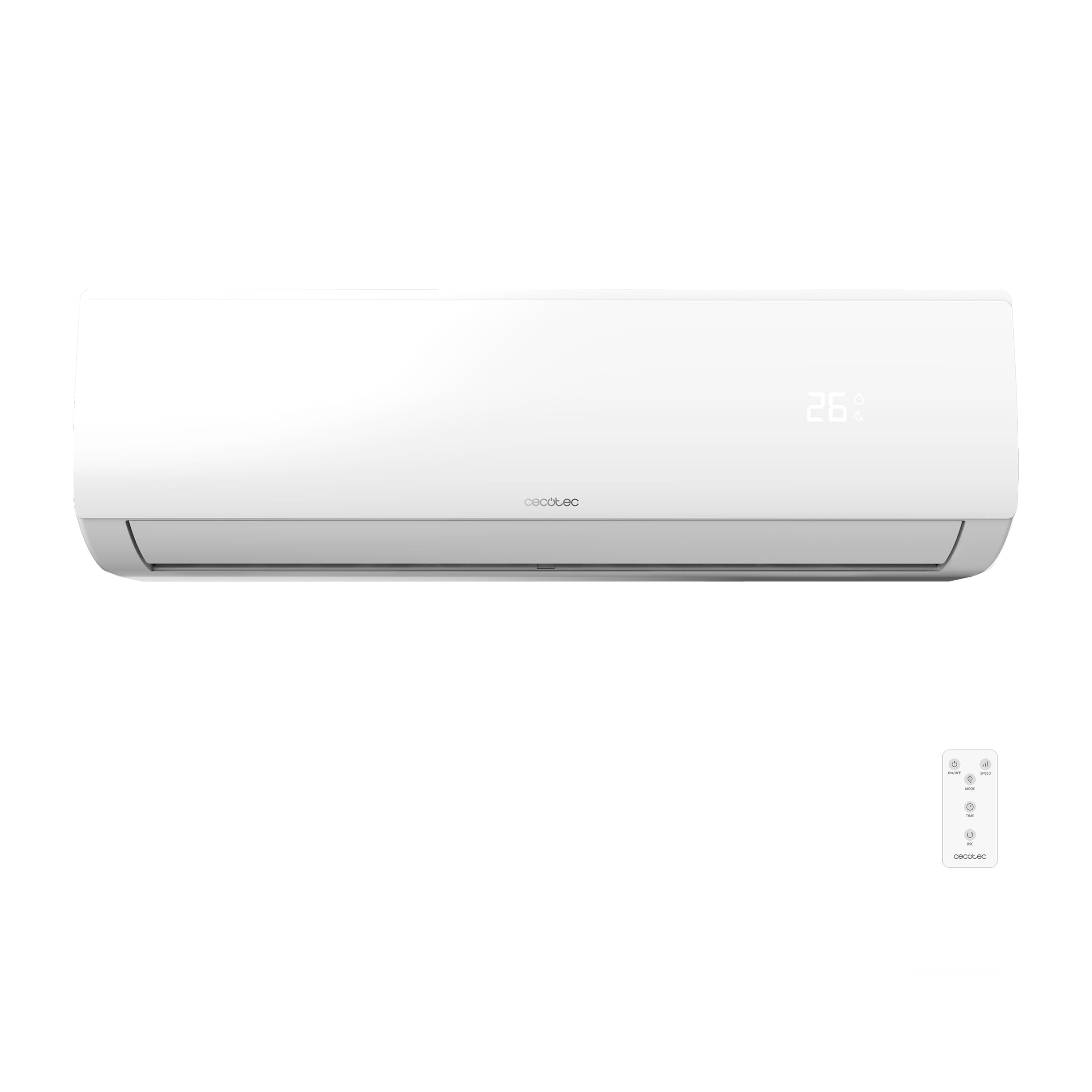 Cecotec Aire Acondicionado Split AirClima 12000 Smartfresh Connected. 12000 BTU, Motor DC, Bomba de calor, Control Wifi, Mando a distancia, Pantalla LED, Sistema Inverter, Cobertura 22 m2