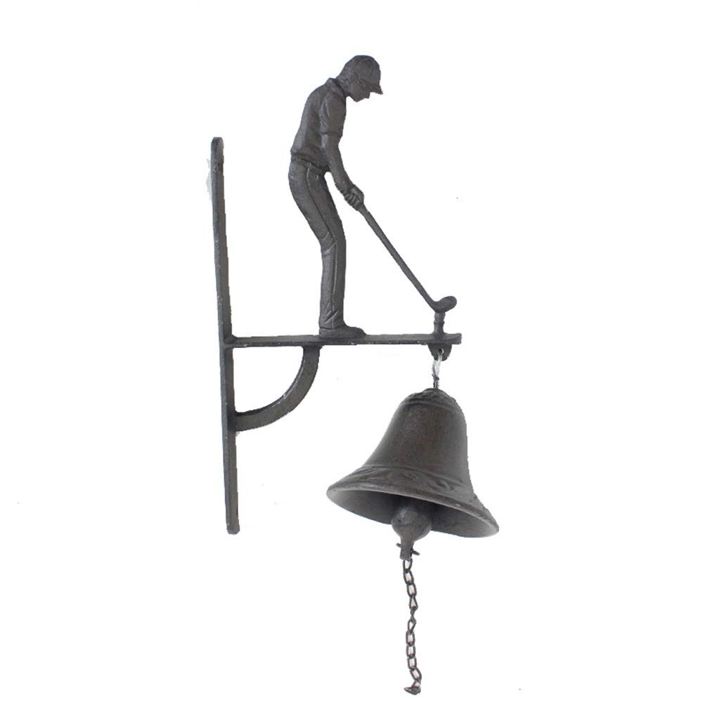 Door Bell Doorbell Ornaments Cast Iron Wall-Mounted Decoration Wall Hanging Wooden