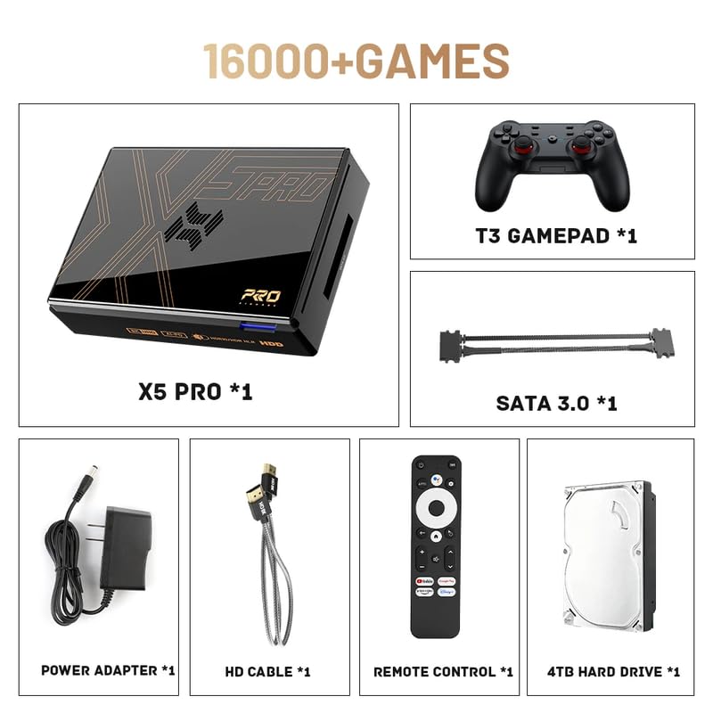 Super Console X5 PRO Video Game Consoles Plug and Play 4T with 16000 Games for PS2/WII/SS/DC/N64/MAME