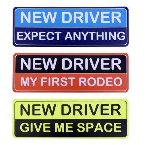 Image of 3pcs New Driver Magnet for Car, Reflective Magnetic New Driver Sticker Durable Removable Car Bumper Sticker for Novice Drivers, Student Driver Warning Sign