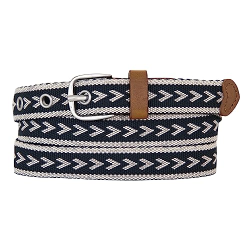 Ceinture tissée bleu marine Eddie Bauer avec boucle en métal pour femme